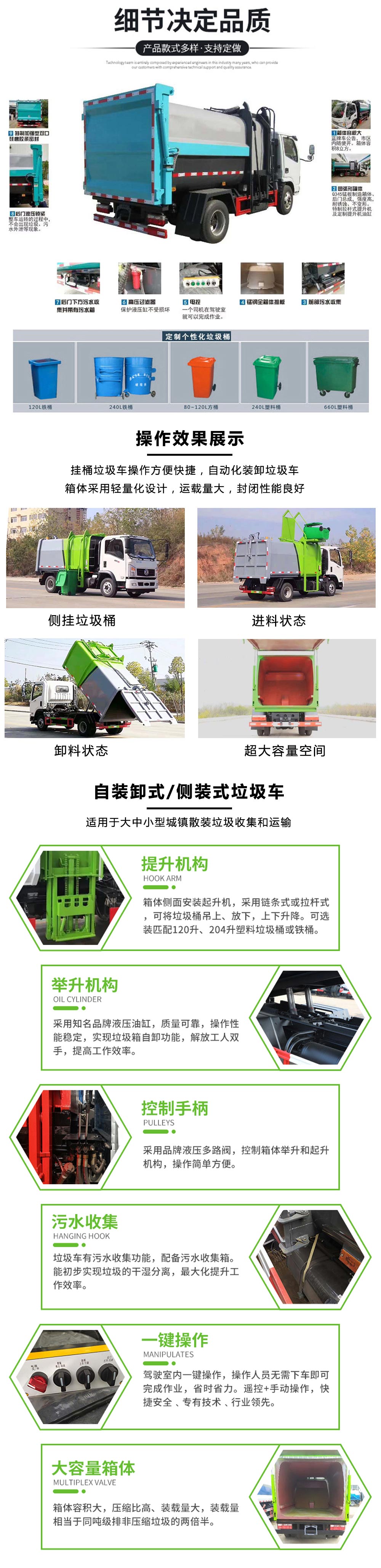 東風(fēng)小多利卡7方側裝掛桶壓縮垃圾車(chē)